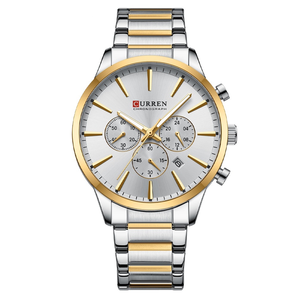 Mens Waterproof Business Round Six-Hand Calendar Watch - Image 3