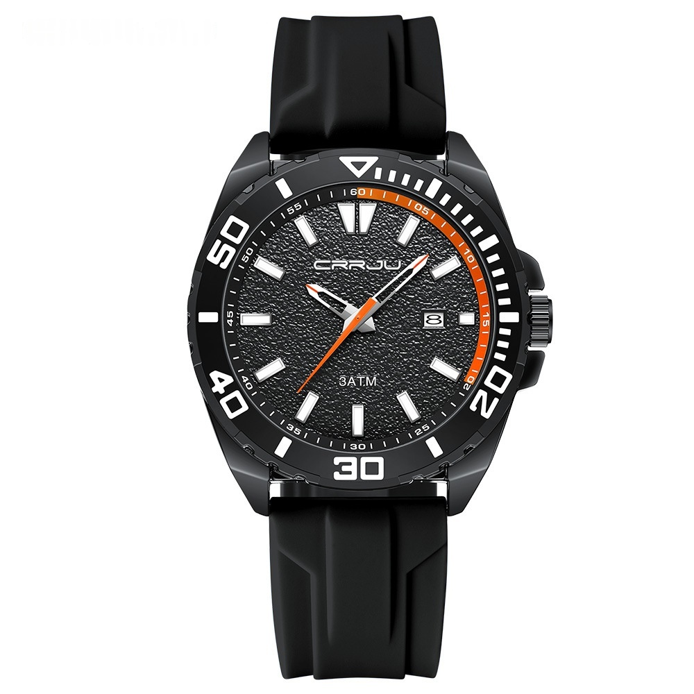 Calendar Leisure Waterproof Circular Silicone Tape Watch - Image 5