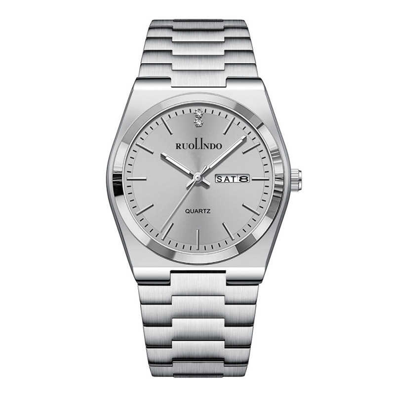 Ultra-thin Butterfly-clasp Steel-band Quartz Mens Watch - Image 7