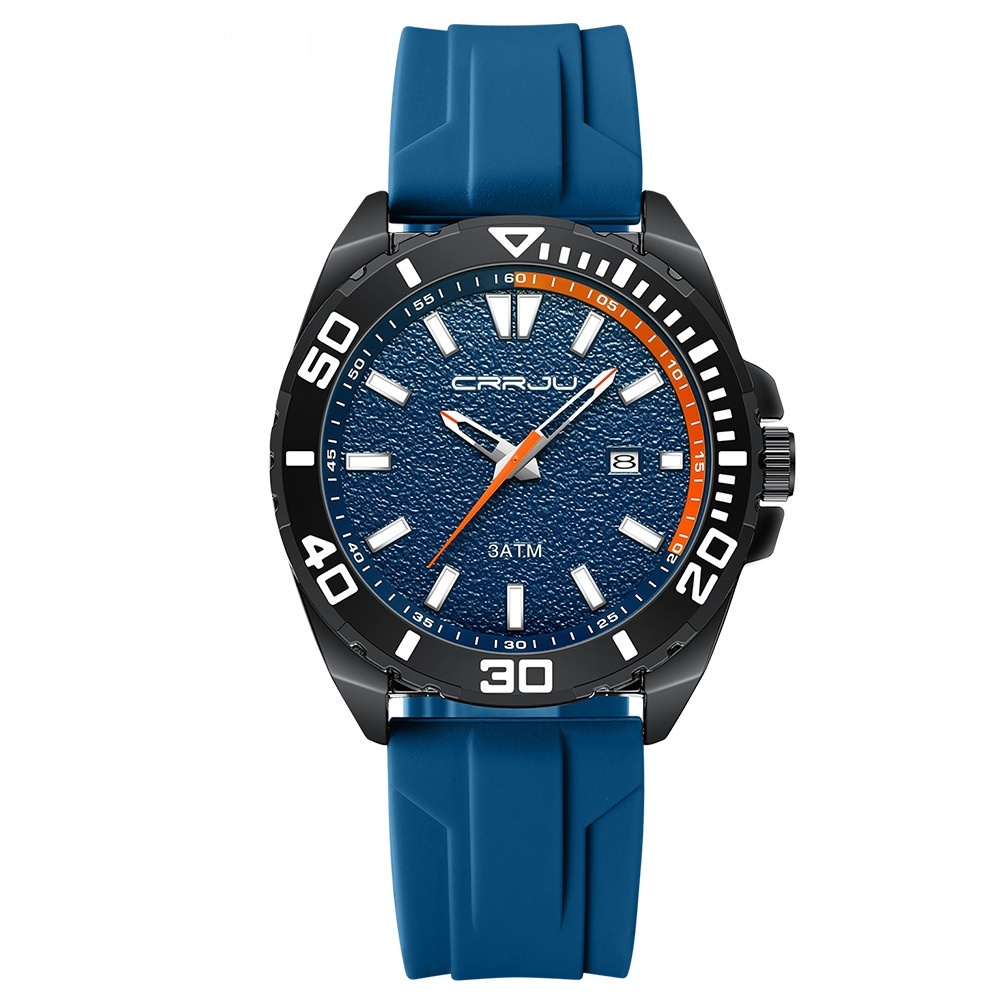 Calendar Leisure Waterproof Circular Silicone Tape Watch - Image 3
