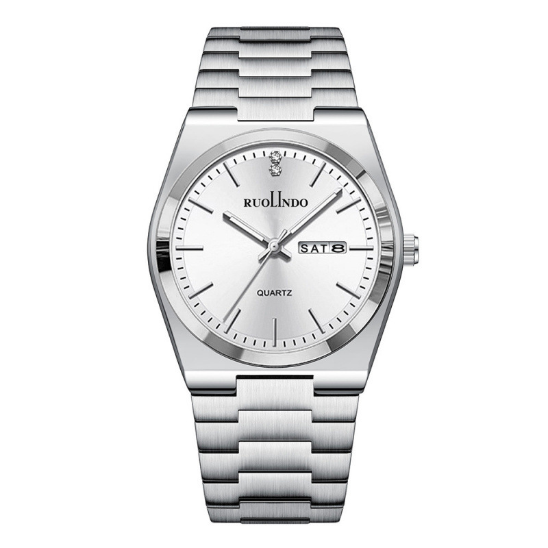 Ultra-thin Butterfly-clasp Steel-band Quartz Mens Watch - Image 8