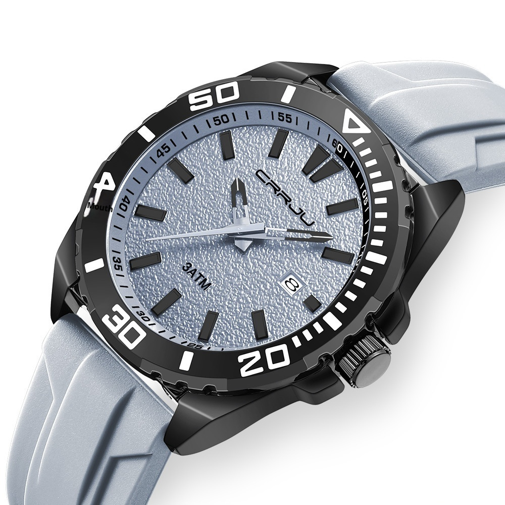 Calendar Leisure Waterproof Circular Silicone Tape Watch - Image 6
