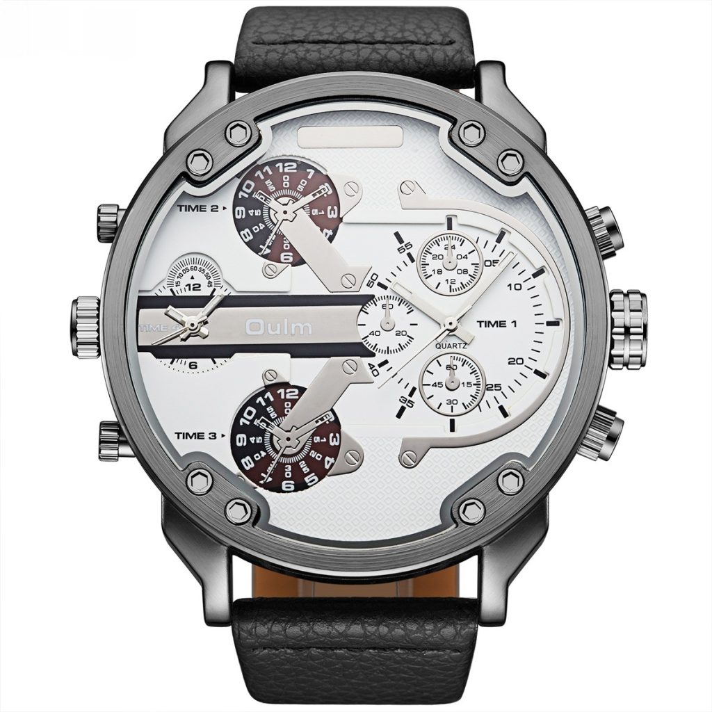 Bold Dual-Time Black Outdoor Sports Watch