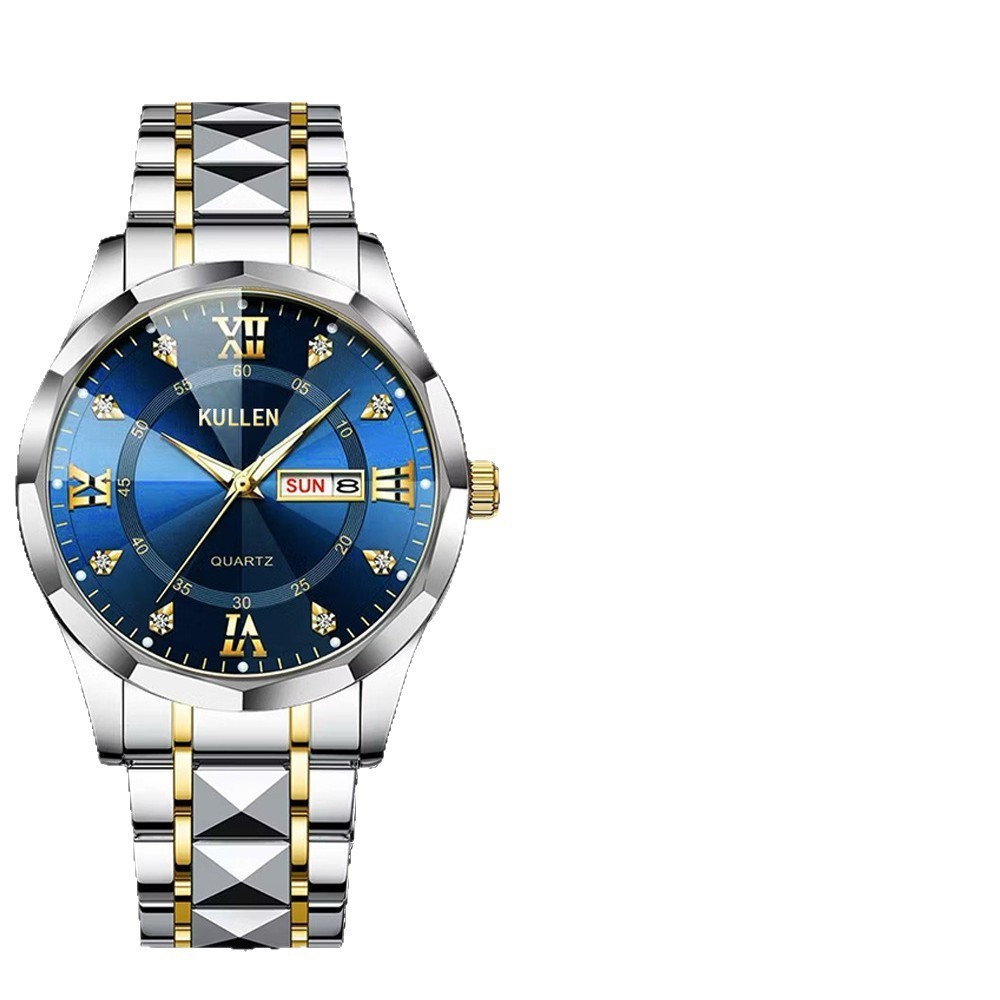 Mens Simple High-End Alloy Diamond-Encrusted Non-Mechanical Quartz Watch - Image 4