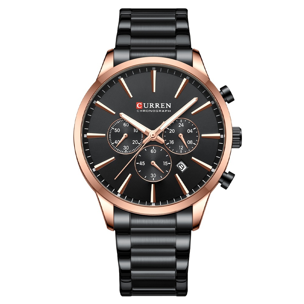 Mens Waterproof Business Round Six-Hand Calendar Watch - Image 4