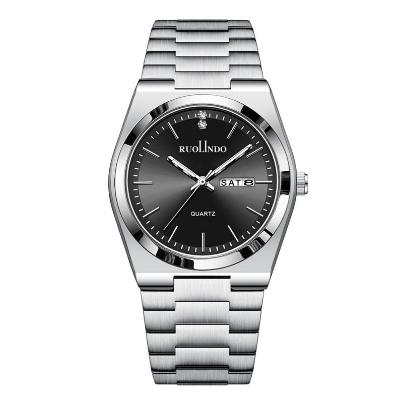 Ultra-thin Butterfly-clasp Steel-band Quartz Mens Watch - Image 9