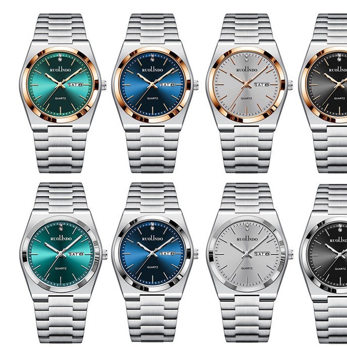 Ultra-thin Butterfly-clasp Steel-band Quartz Mens Watch - Image 3
