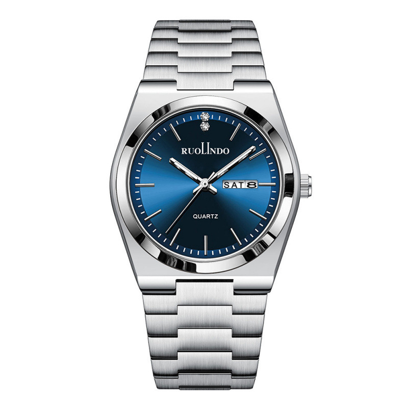 Ultra-thin Butterfly-clasp Steel-band Quartz Mens Watch - Image 6