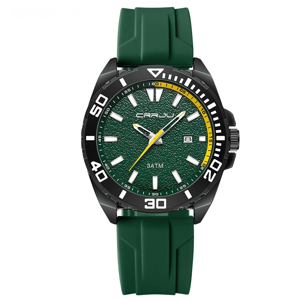 Calendar Leisure Waterproof Circular Silicone Tape Watch - Image 4