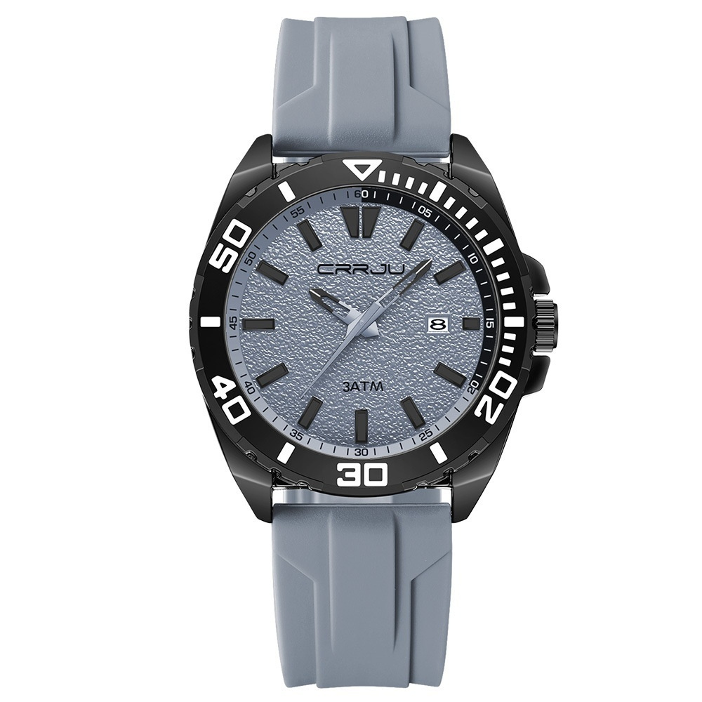 Calendar Leisure Waterproof Circular Silicone Tape Watch - Image 2